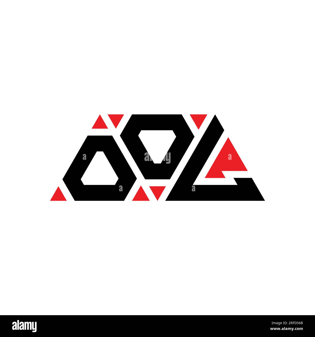 OOL triangle letter logo design with triangle shape. OOL triangle logo design monogram. OOL triangle vector logo template with red color. OOL triangul Stock Vector