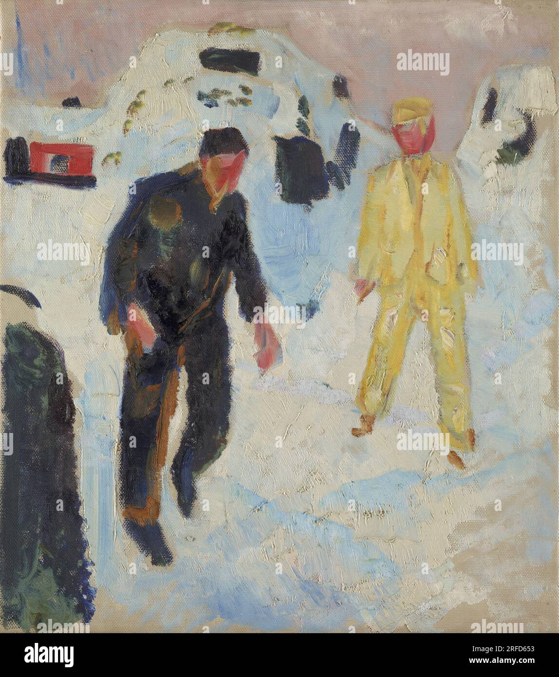 Black and Yellow Man in Snow 1910s by Edvard Munch Stock Photo Alamy