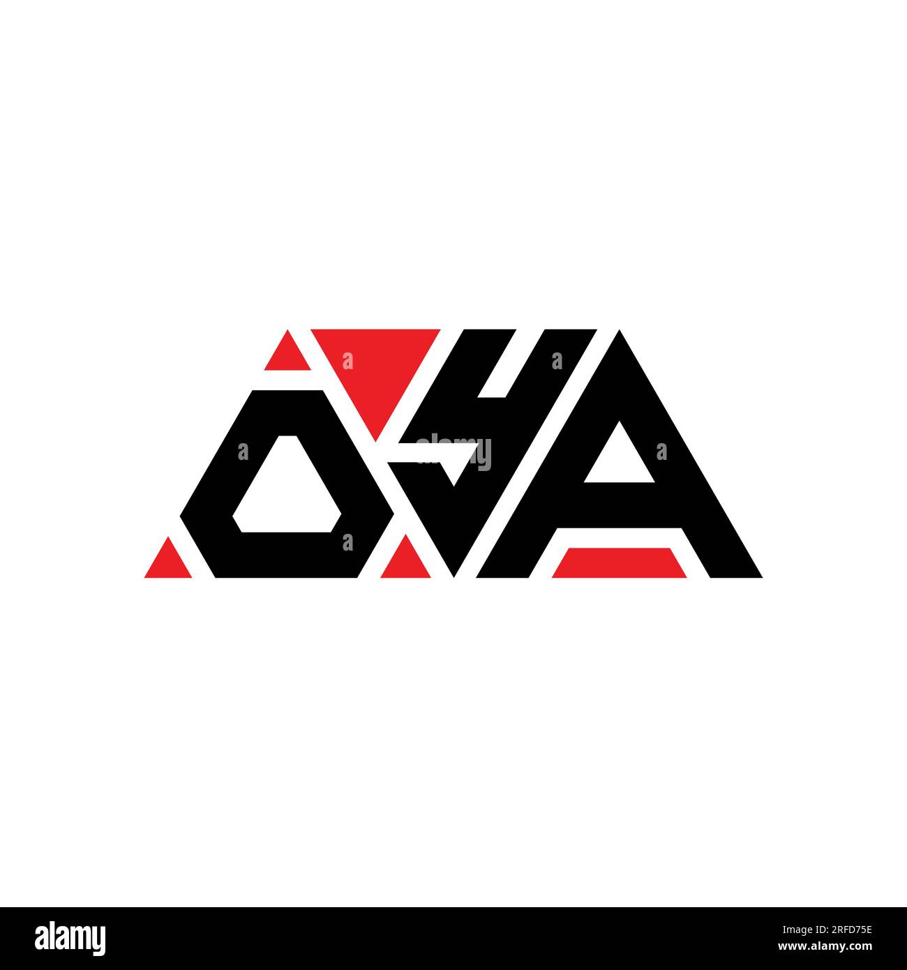 OYA triangle letter logo design with triangle shape. OYA triangle logo design monogram. OYA triangle vector logo template with red color. OYA triangul Stock Vector