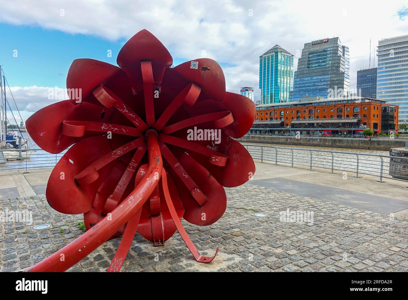 Pasionaria, Art Sculpture by Marcela Cabutti, winner of 2019 ARTNET Latin American contest. Puerto Madero Waterfront District, Buenos Aires Argentina Stock Photo