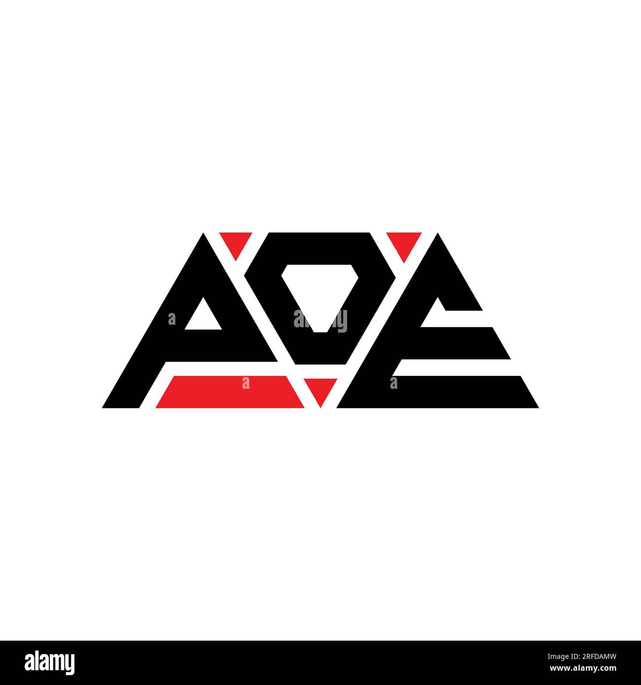 POE triangle letter logo design with triangle shape. POE triangle logo design monogram. POE triangle vector logo template with red color. POE triangul Stock Vector