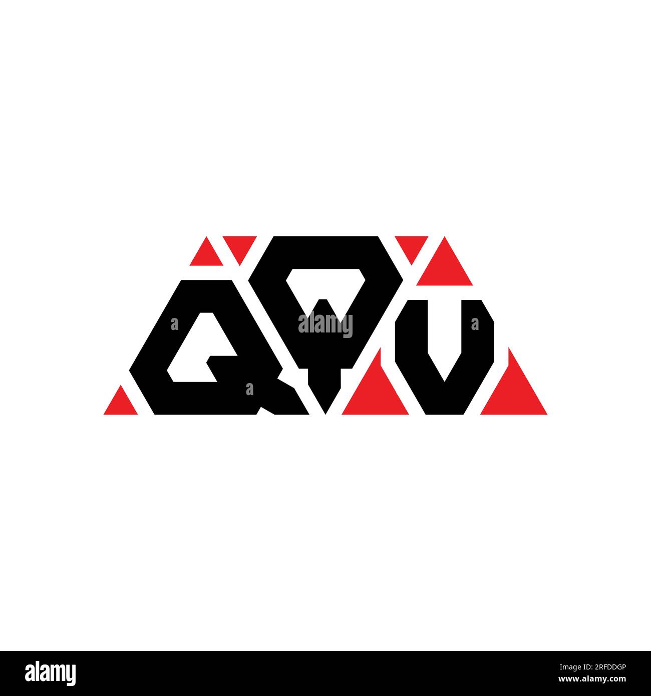 QQV triangle letter logo design with triangle shape. QQV triangle logo design monogram. QQV triangle vector logo template with red color. QQV triangul Stock Vector