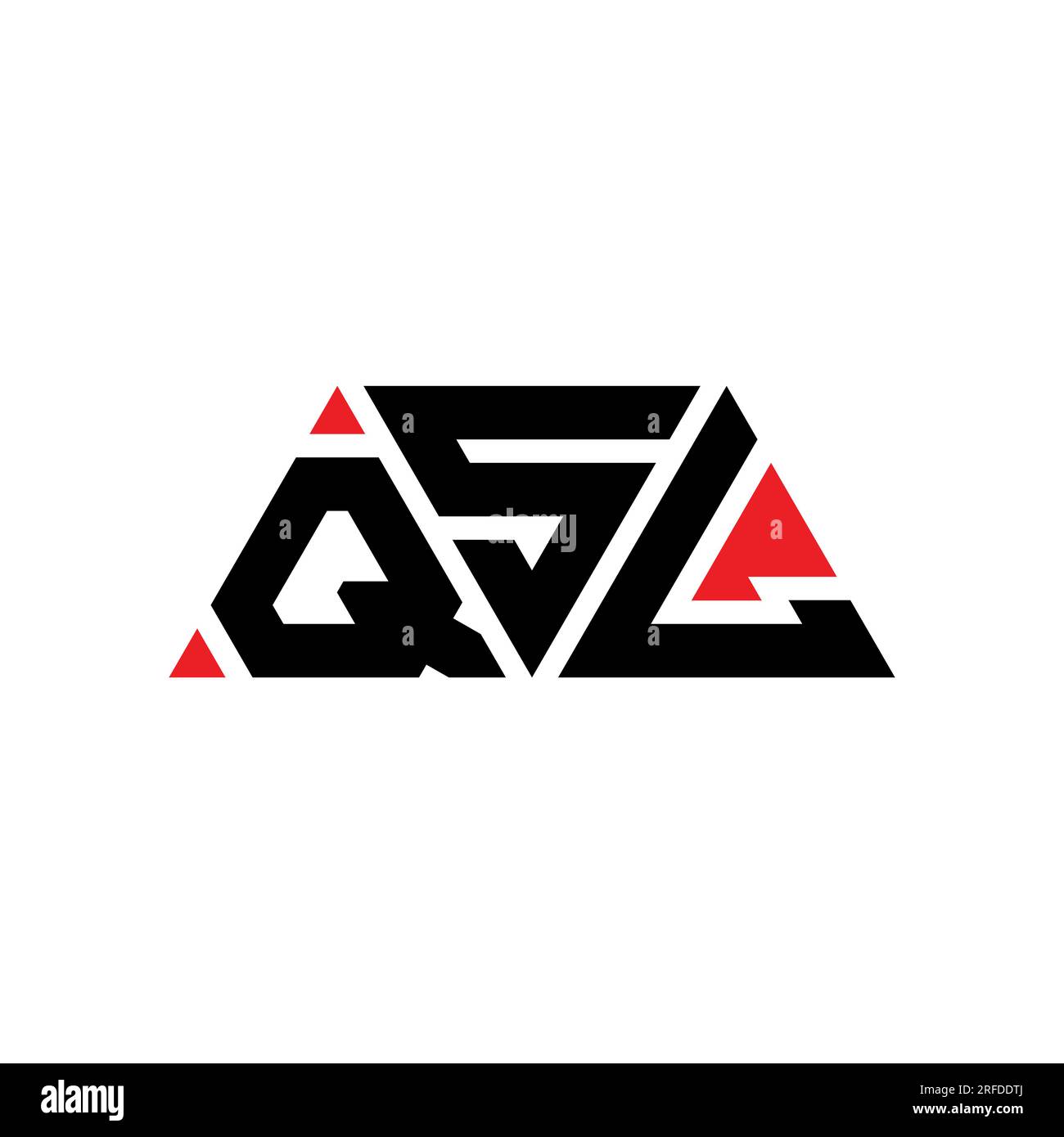 QSL triangle letter logo design with triangle shape. QSL triangle logo design monogram. QSL triangle vector logo template with red color. QSL triangul Stock Vector