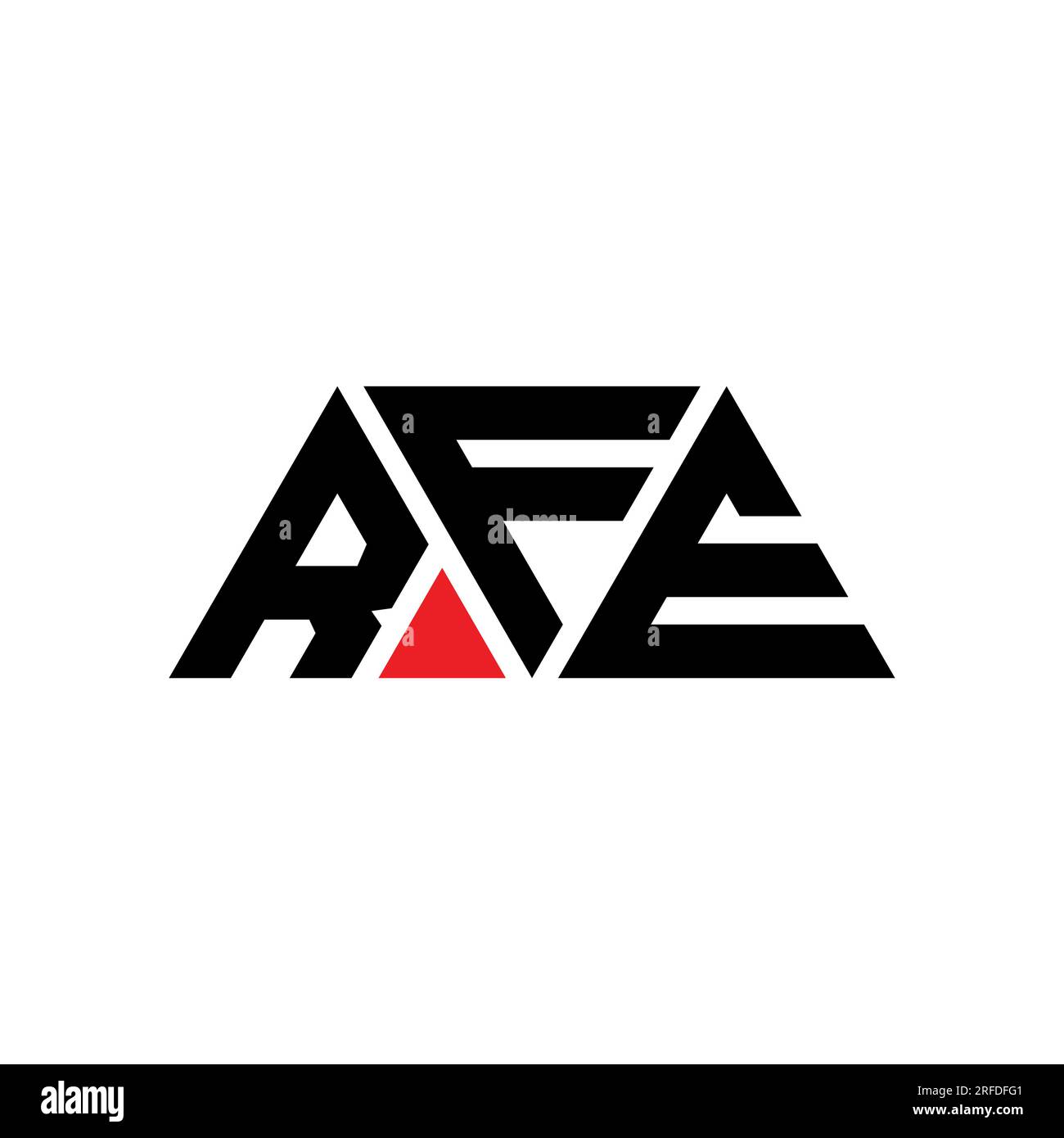 RFE triangle letter logo design with triangle shape. RFE triangle logo ...