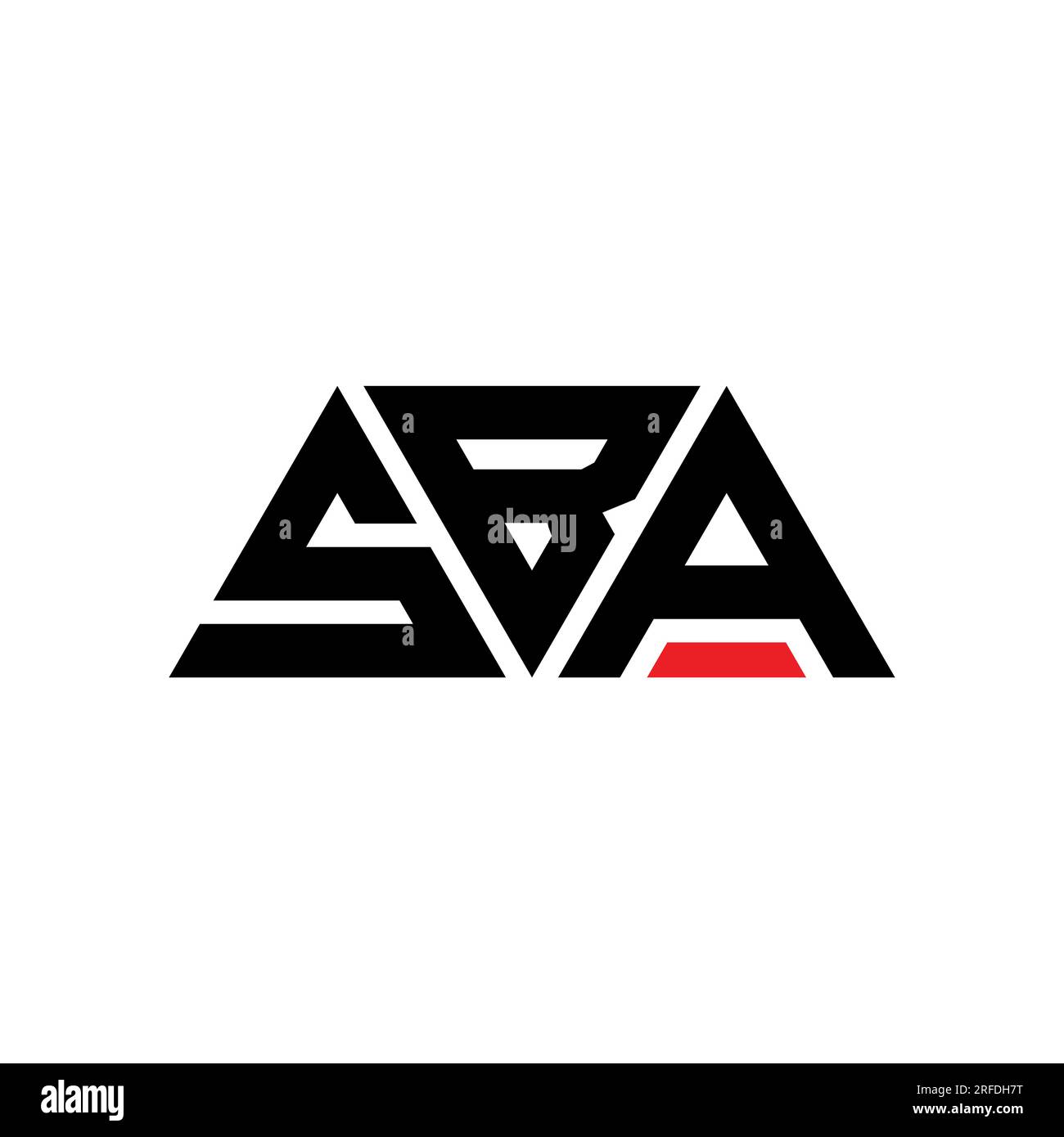 SBA triangle letter logo design with triangle shape. SBA triangle logo design monogram. SBA triangle vector logo template with red color. SBA triangul Stock Vector