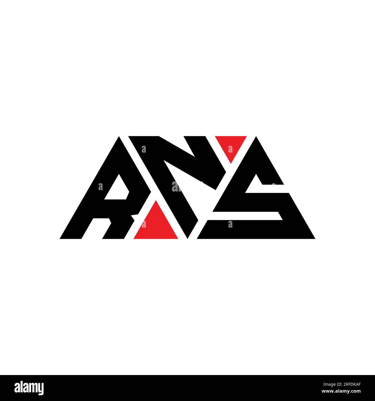 RNS triangle letter logo design with triangle shape. RNS triangle logo