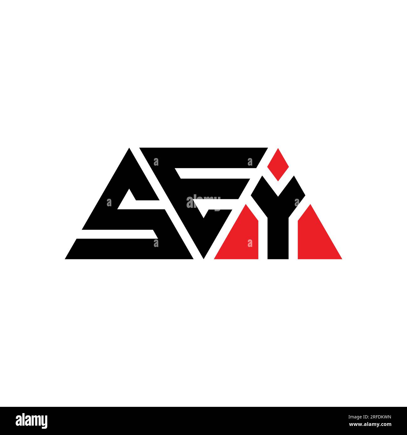 SEY triangle letter logo design with triangle shape. SEY triangle logo