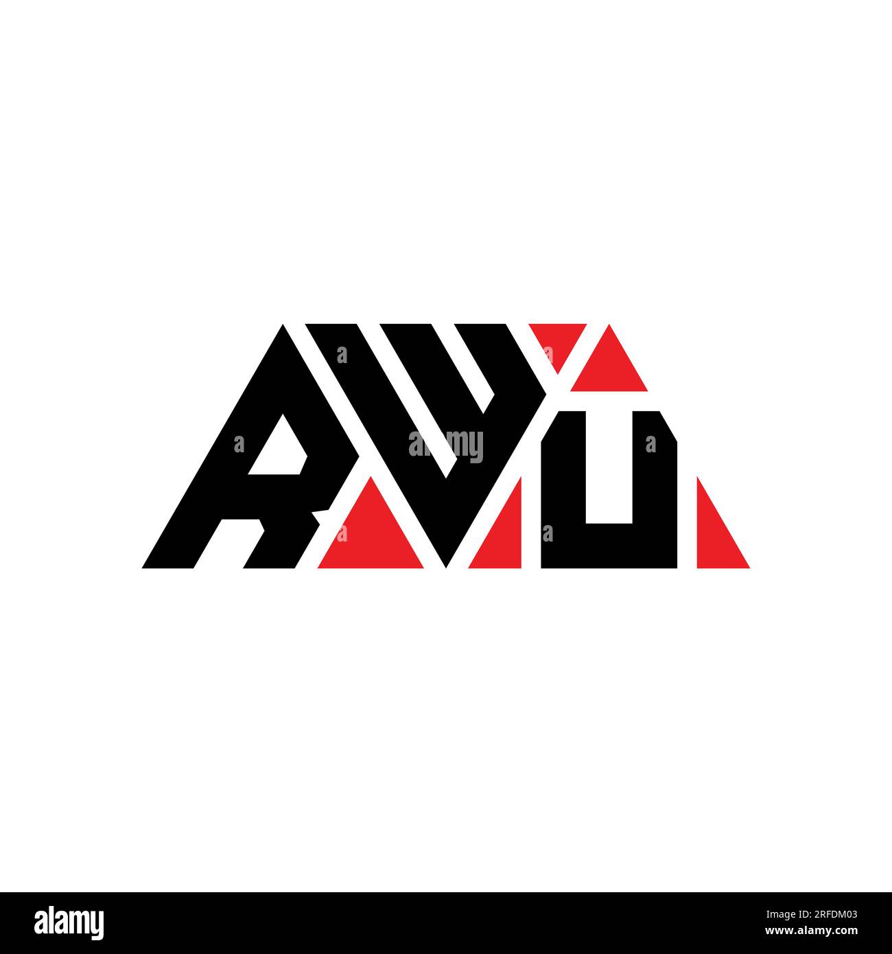 RWU triangle letter logo design with triangle shape. RWU triangle logo