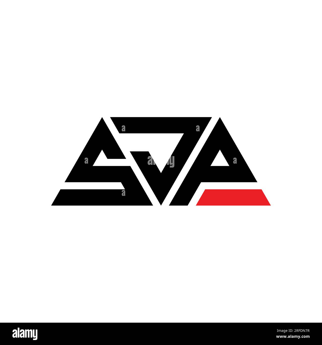 SJP triangle letter logo design with triangle shape. SJP triangle logo