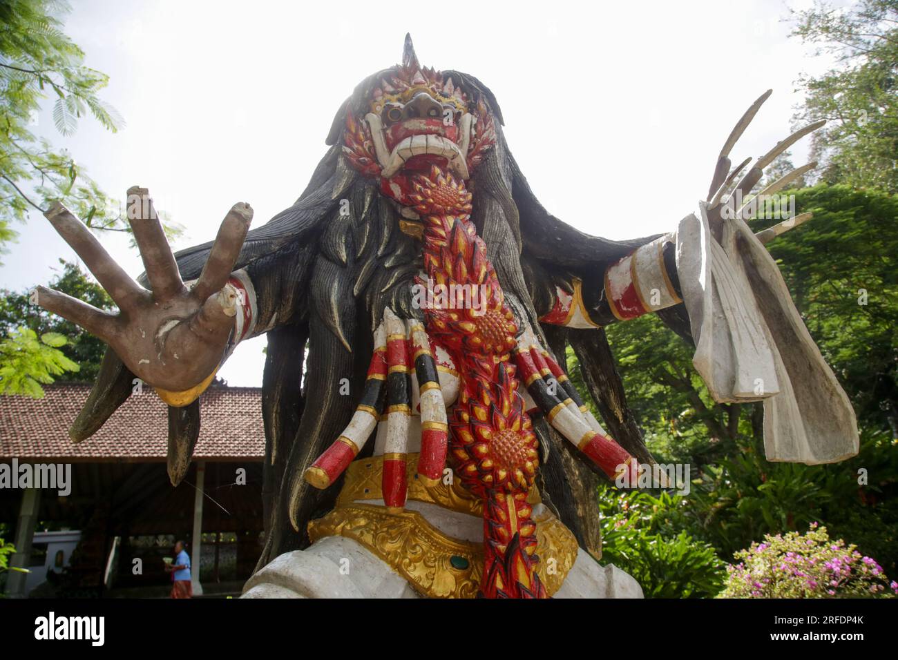 Colorful Rangda, the demon queen, statue at Balinese Royal Water Palace ...
