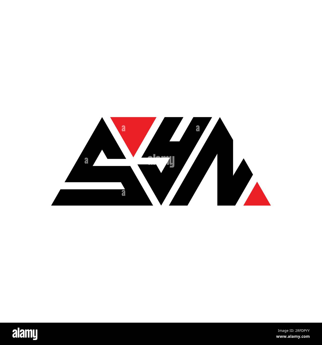 SYN triangle letter logo design with triangle shape. SYN triangle logo design monogram. SYN triangle vector logo template with red color. SYN triangul Stock Vector