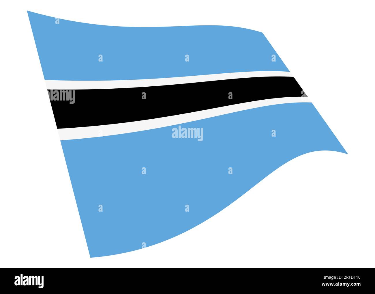 Botswana waving flag 3d illustration isolated on white with clipping ...