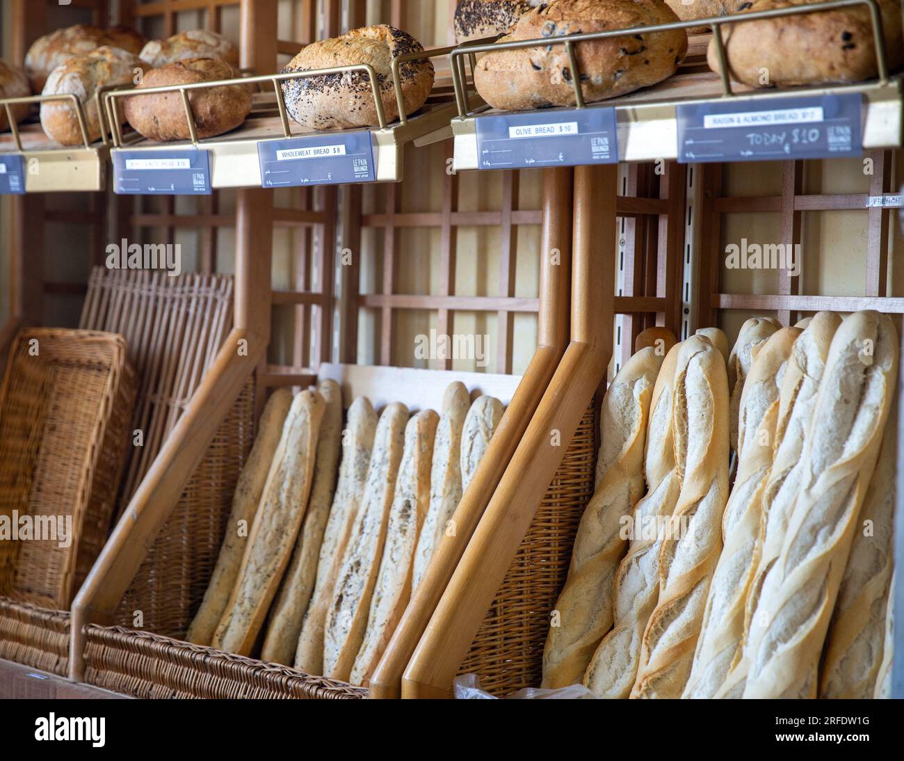 Fresh bread at a bakery ready for purchase Stock Photo Alamy