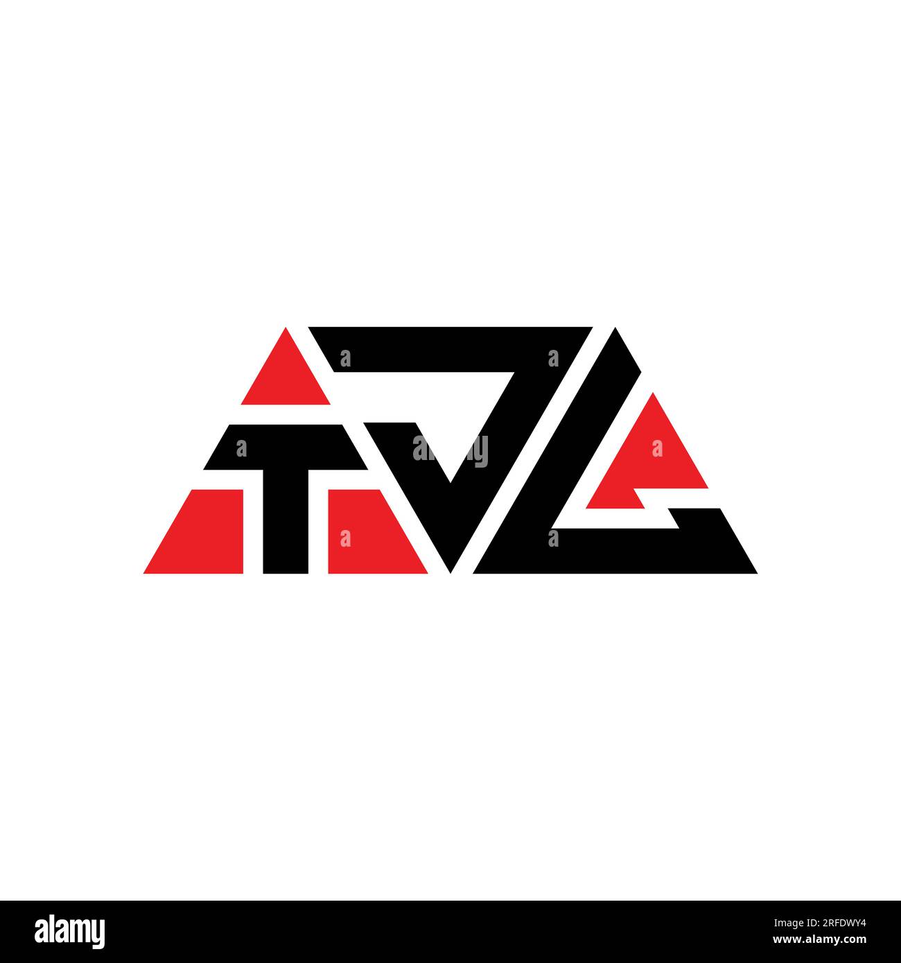 TJL triangle letter logo design with triangle shape. TJL triangle logo design monogram. TJL triangle vector logo template with red color. TJL triangul Stock Vector