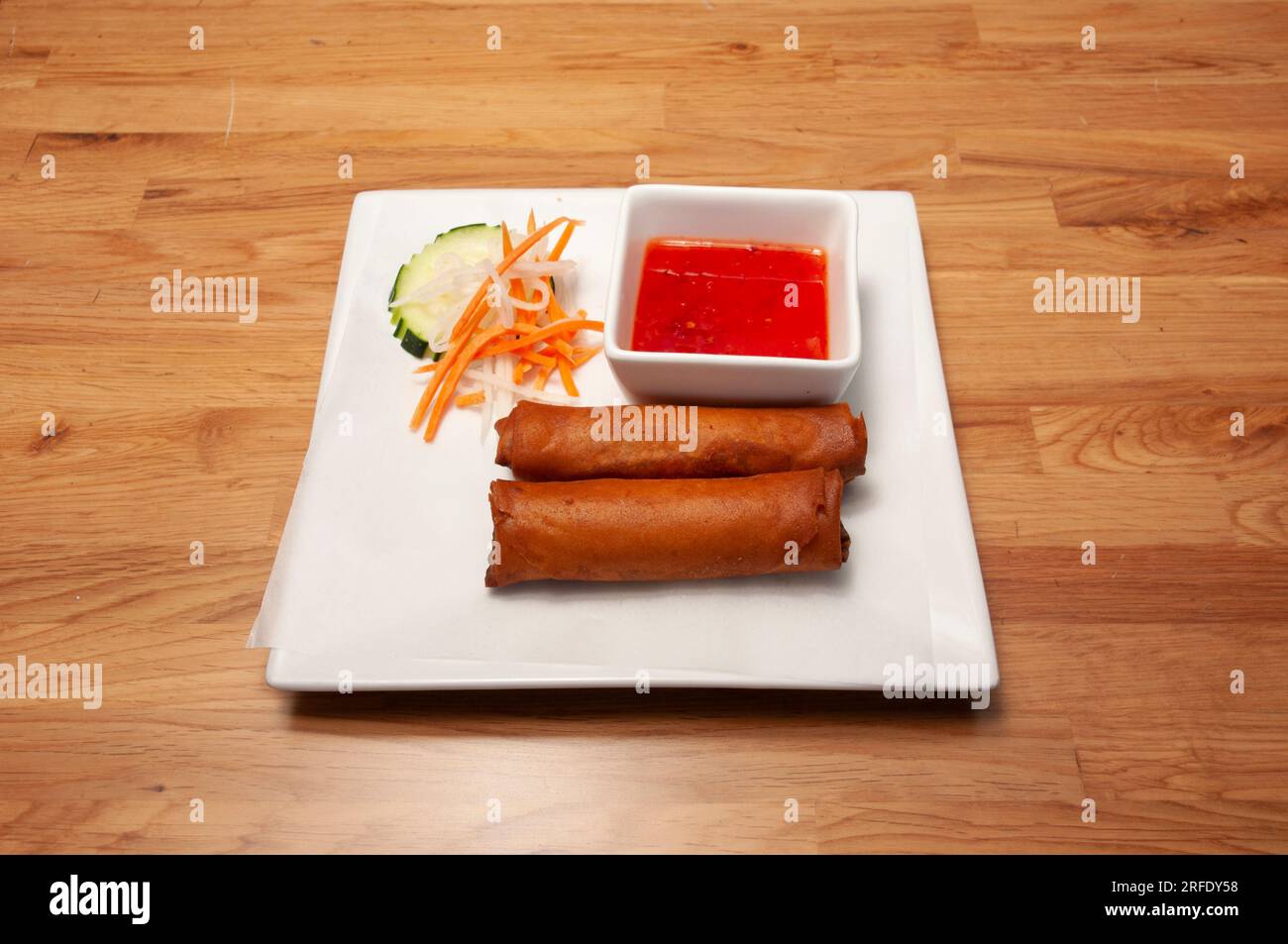 Delicious Chinese dish known as egg rolls Stock Photo