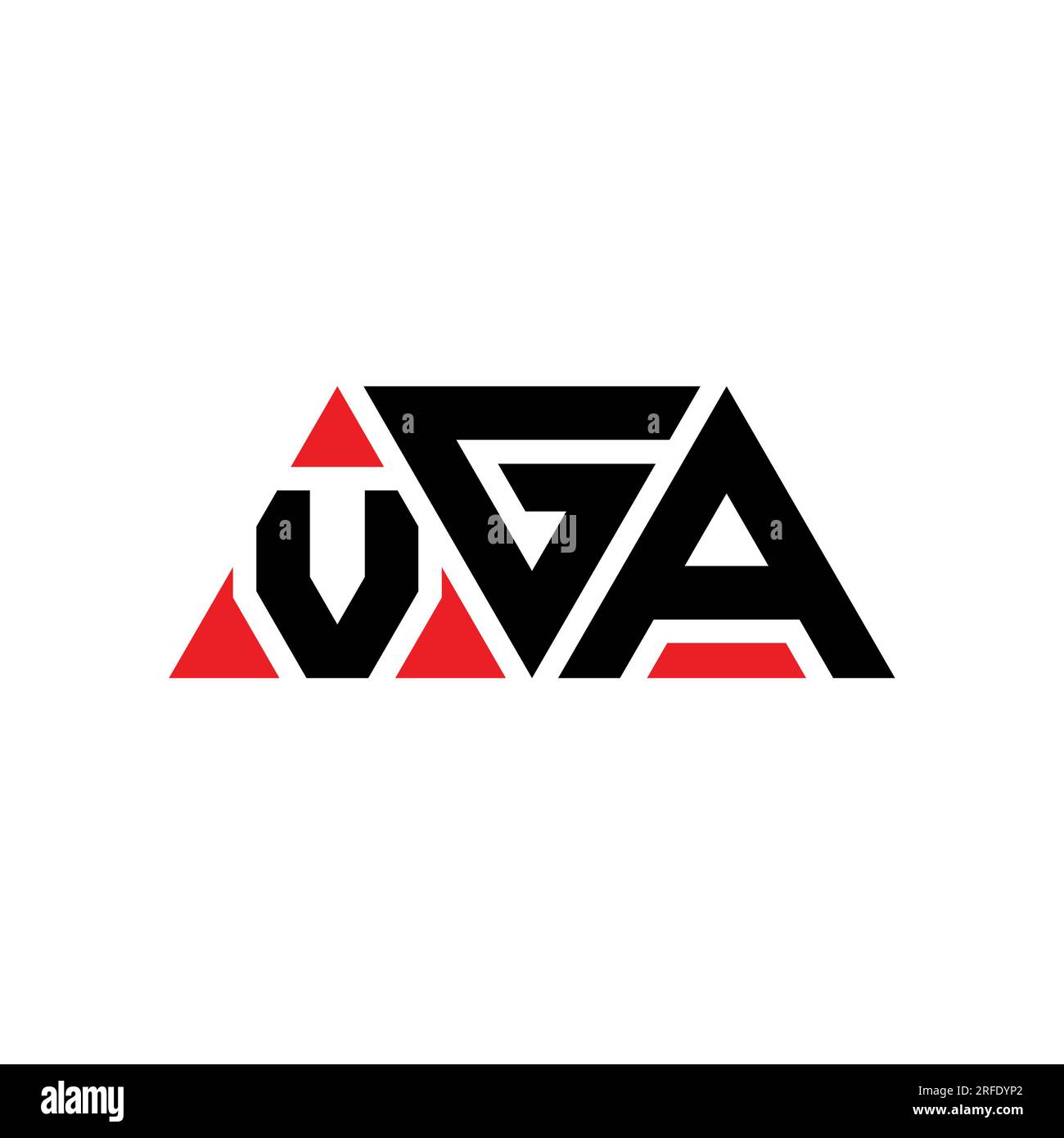 VGA triangle letter logo design with triangle shape. VGA triangle logo design monogram. VGA triangle vector logo template with red color. VGA triangul Stock Vector