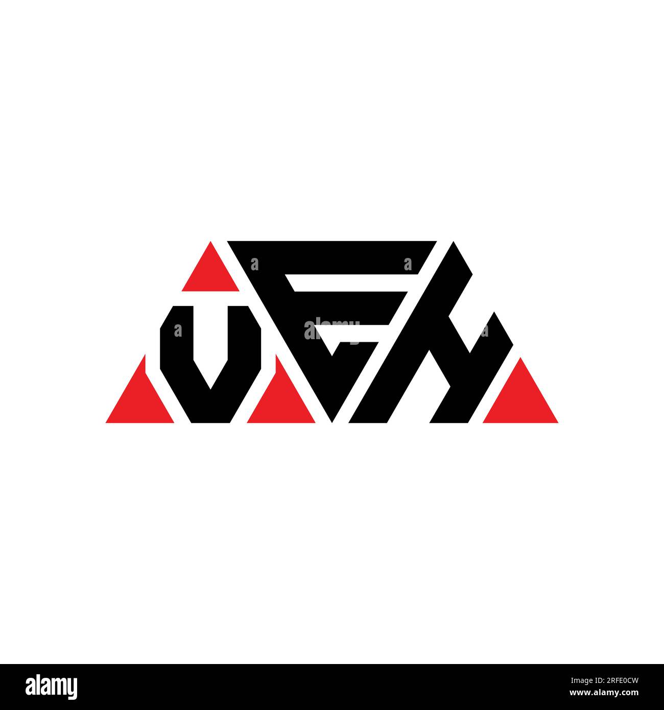 VEH triangle letter logo design with triangle shape. VEH triangle logo design monogram. VEH triangle vector logo template with red color. VEH triangul Stock Vector