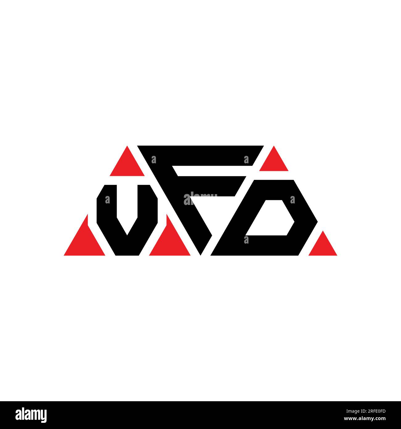 VFD triangle letter logo design with triangle shape. VFD triangle logo