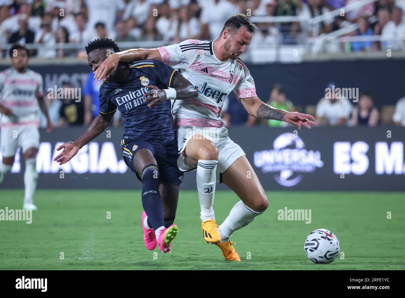 United States this Wednesday, August 2nd. Federico Gatti of Juventus and Vini Jr. Real Madrid, International friendly match at Camping World Stadium in the city of Orlando in the United States this Wednesday, August 2nd. Credit: Brazil Photo Press/Alamy Live News Stock Photo
