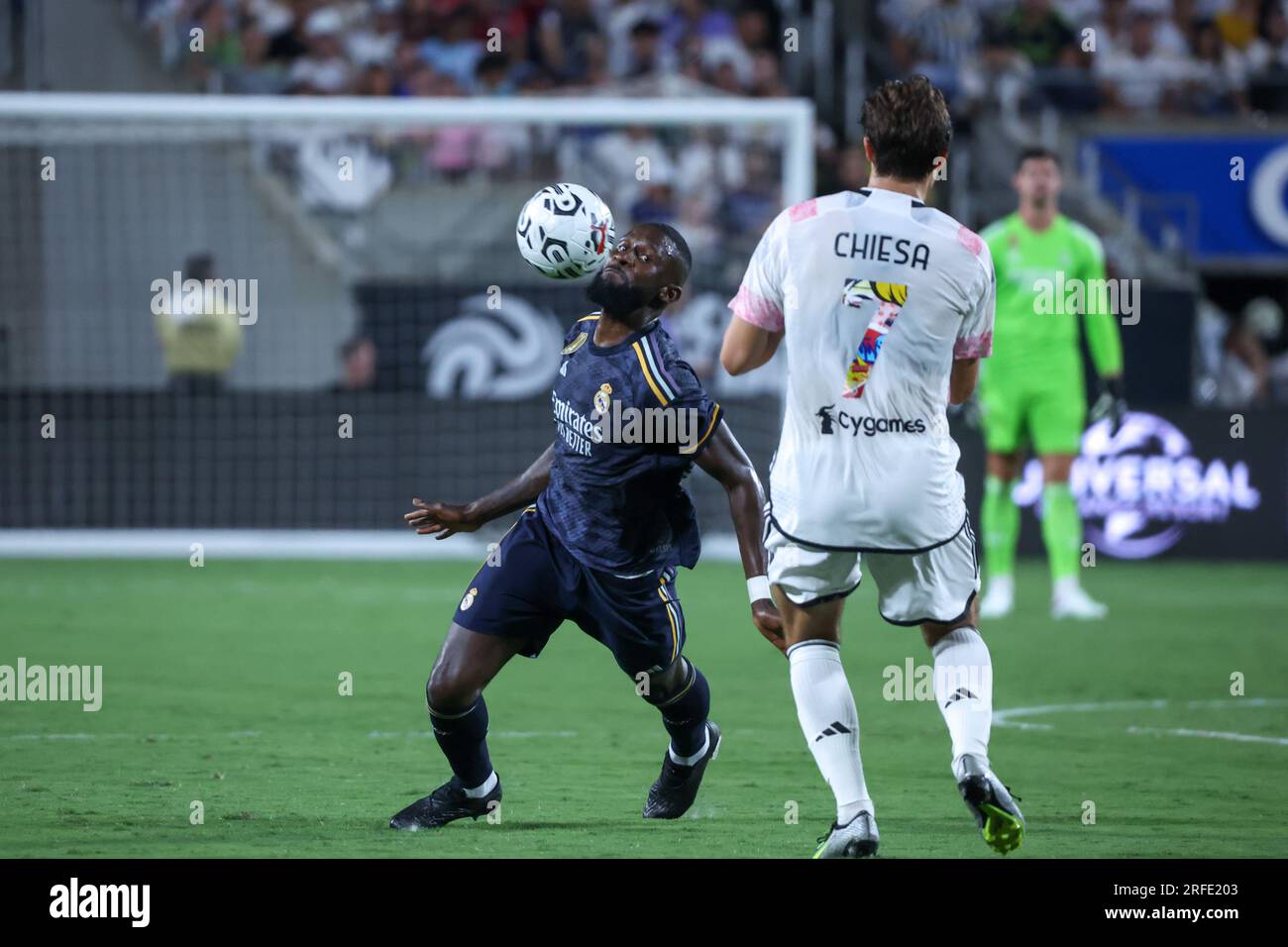 United States this Wednesday, August 2nd. Chiesa of Juventus and Antonio Rüdiger of Real Madrid, International friendly match at Camping World Stadium in the city of Orlando in the United States this Wednesday, August 2nd. Credit: Brazil Photo Press/Alamy Live News Stock Photo