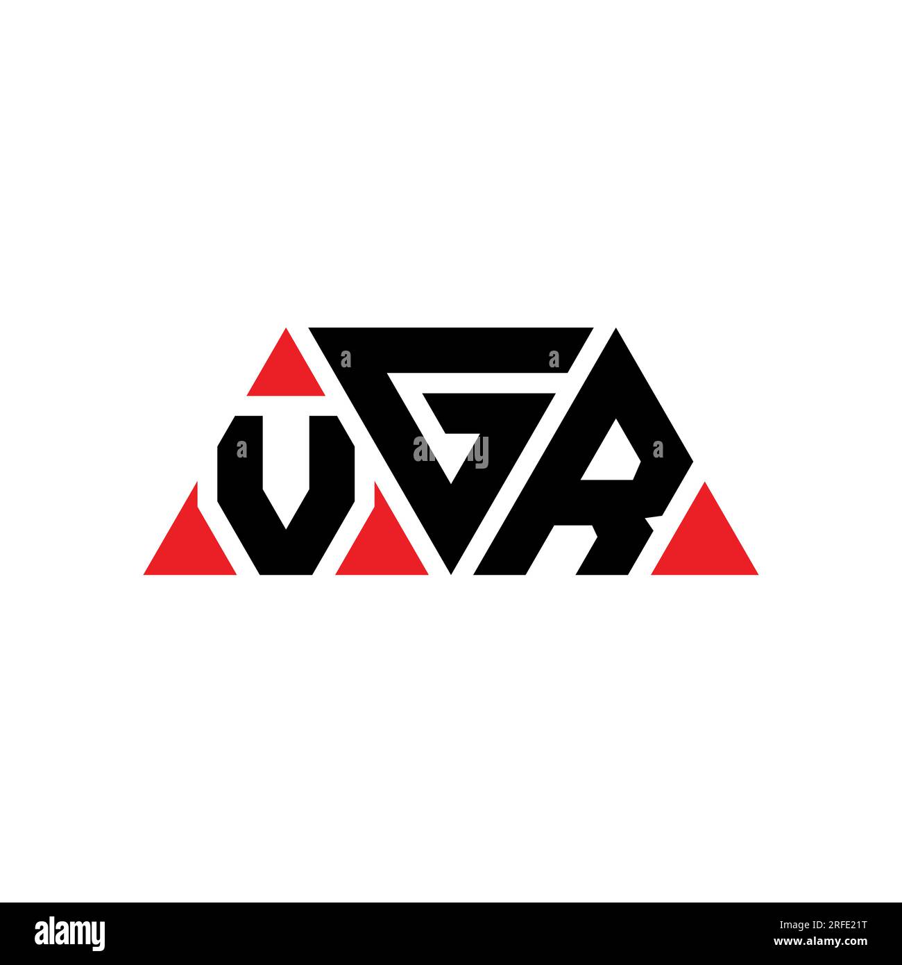 VGR triangle letter logo design with triangle shape. VGR triangle logo design monogram. VGR triangle vector logo template with red color. VGR triangul Stock Vector