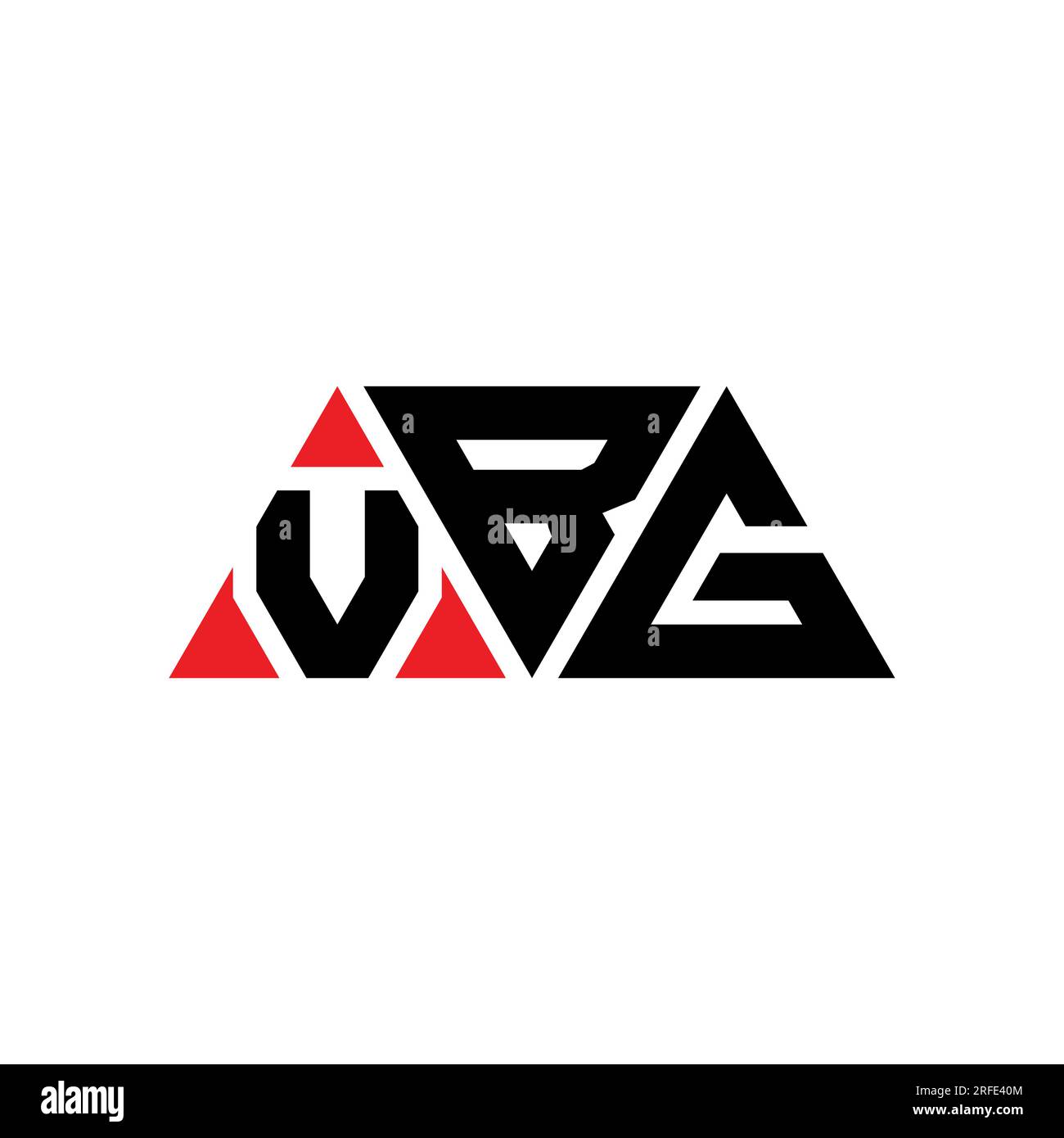 VBG triangle letter logo design with triangle shape. VBG triangle logo design monogram. VBG triangle vector logo template with red color. VBG triangul Stock Vector