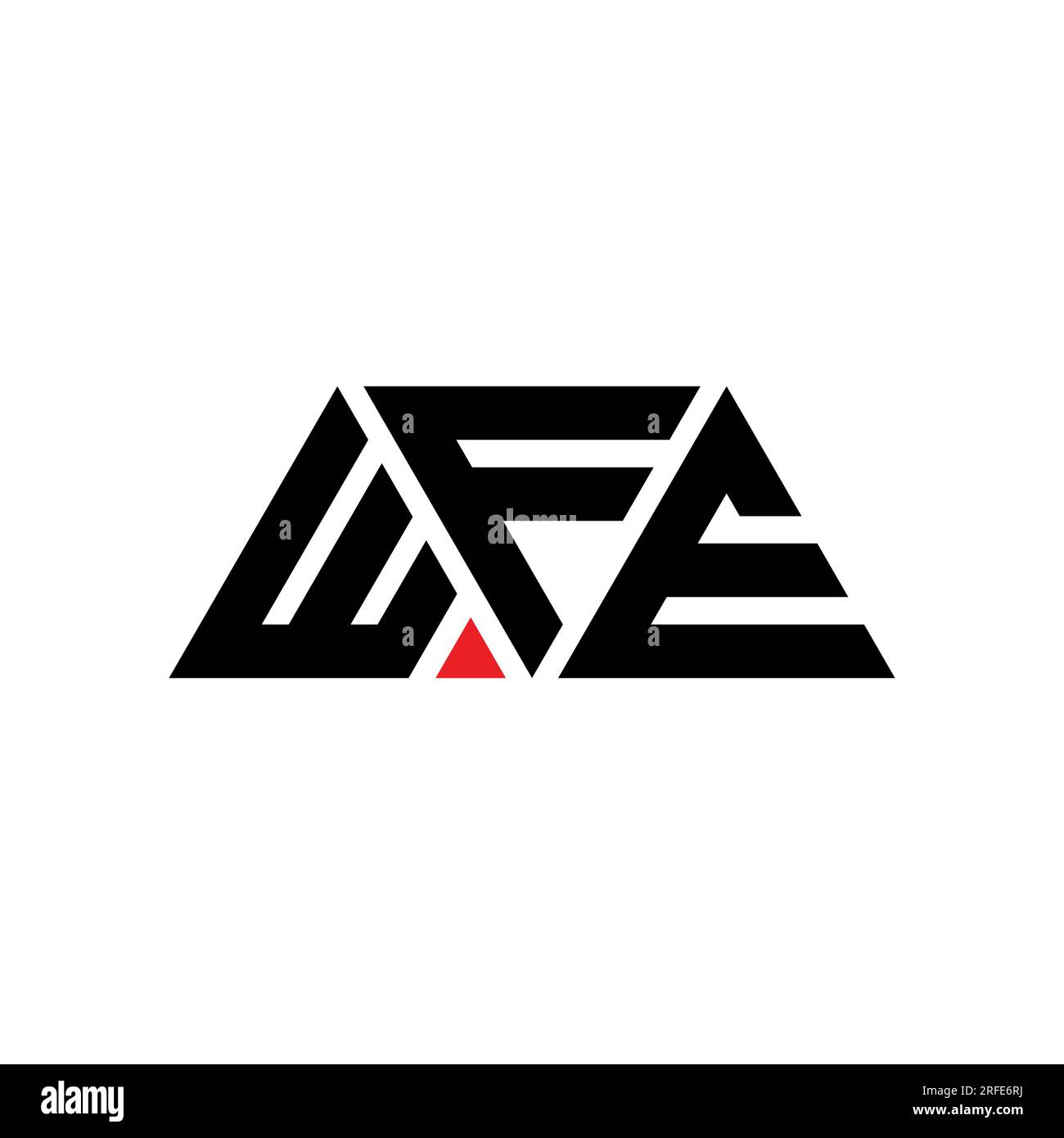 WFE triangle letter logo design with triangle shape. WFE triangle logo design monogram. WFE triangle vector logo template with red color. WFE triangul Stock Vector