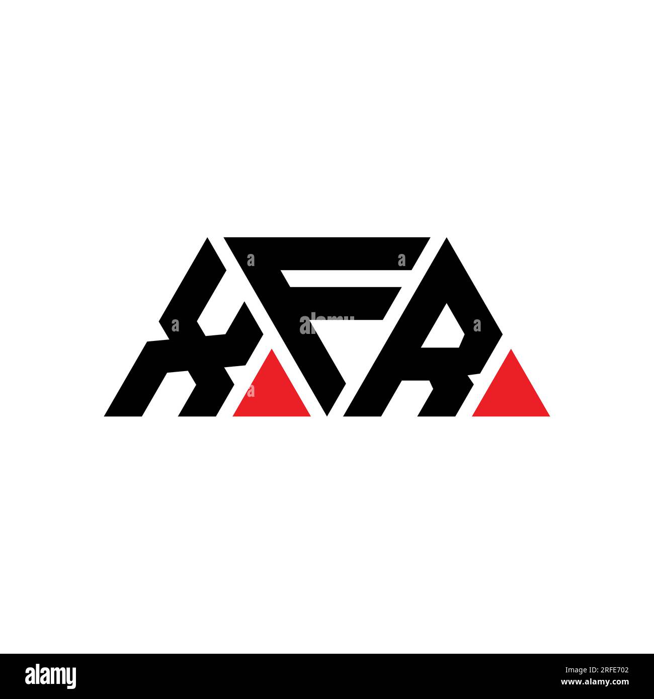 XFR triangle letter logo design with triangle shape. XFR triangle logo design monogram. XFR triangle vector logo template with red color. XFR triangul Stock Vector