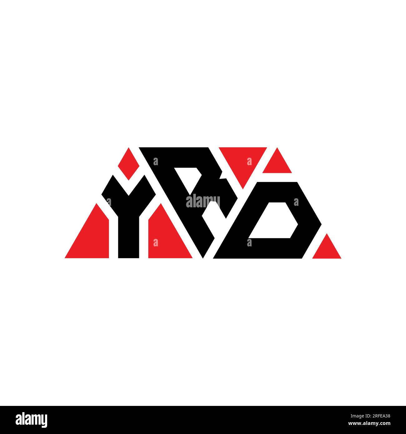 YRD triangle letter logo design with triangle shape. YRD triangle logo design monogram. YRD triangle vector logo template with red color. YRD triangul Stock Vector
