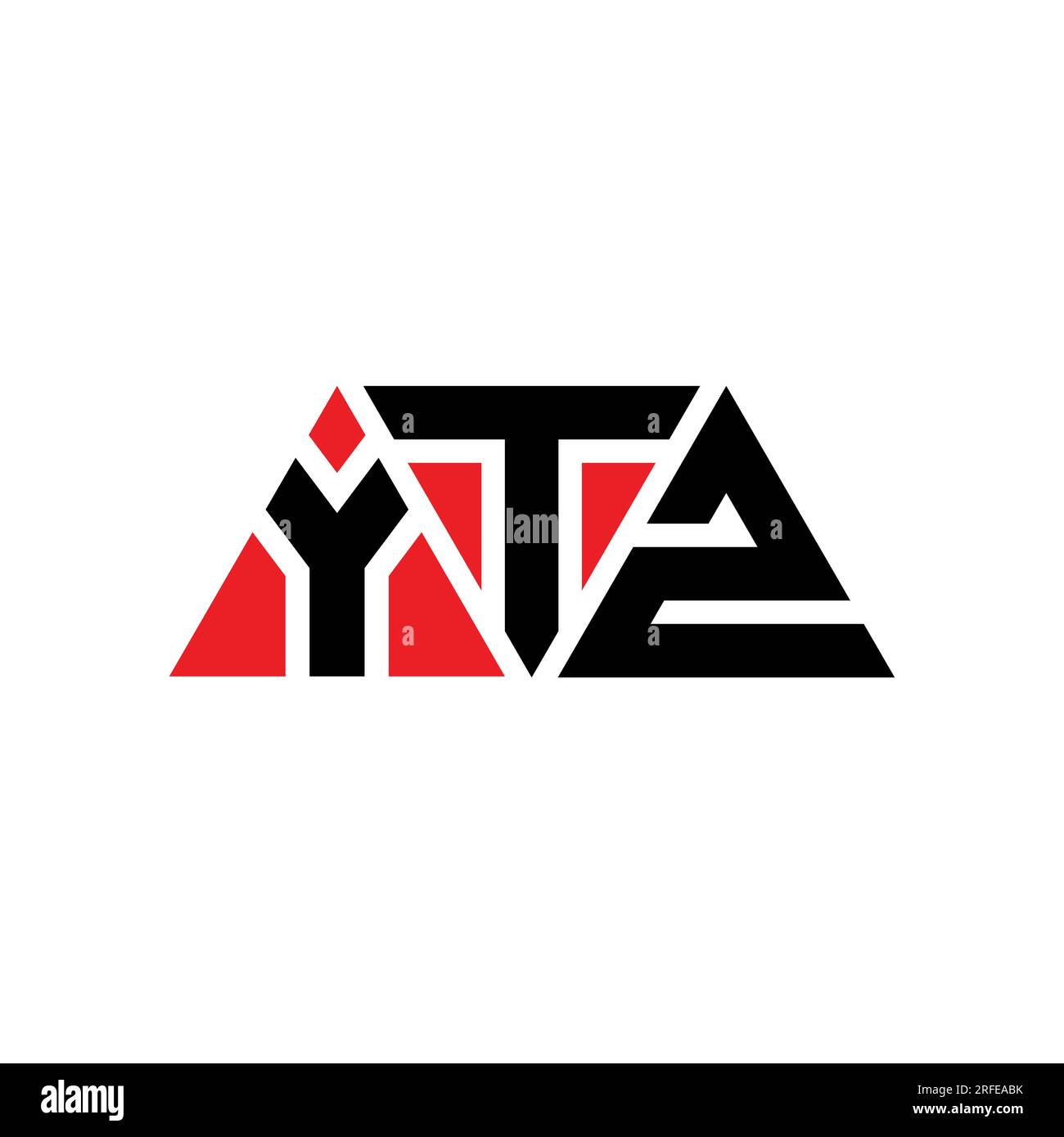 YTZ triangle letter logo design with triangle shape. YTZ triangle logo design monogram. YTZ triangle vector logo template with red color. YTZ triangul Stock Vector