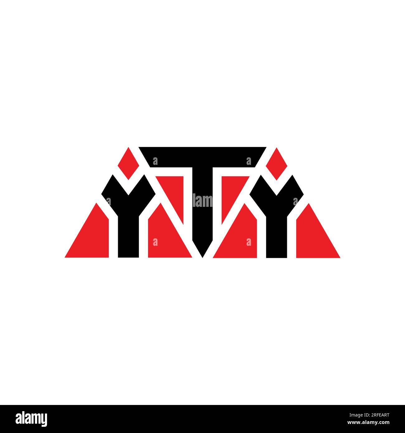 YTY triangle letter logo design with triangle shape. YTY triangle logo design monogram. YTY triangle vector logo template with red color. YTY triangul Stock Vector