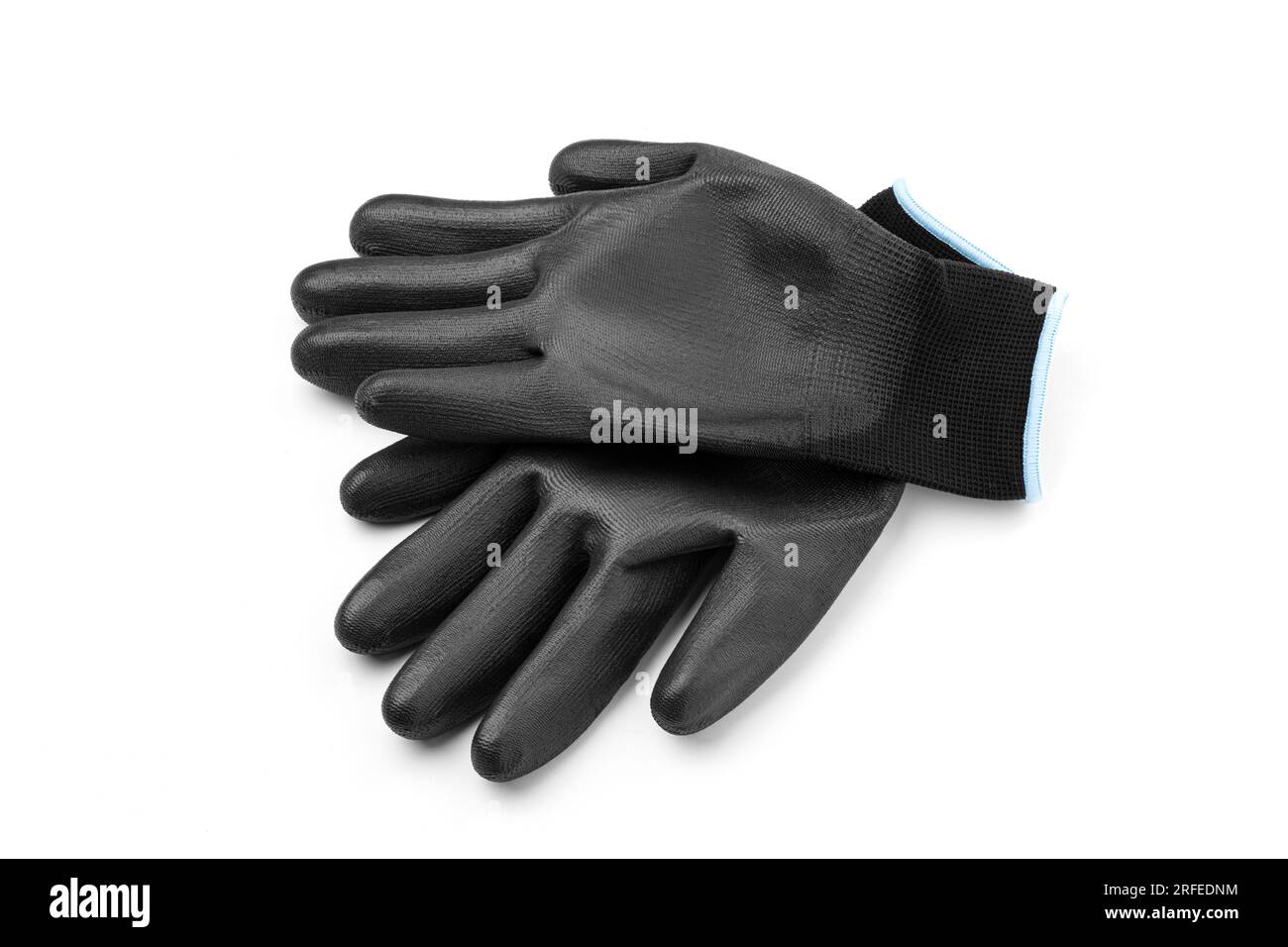 Black work gloves isolated on white background Stock Photo