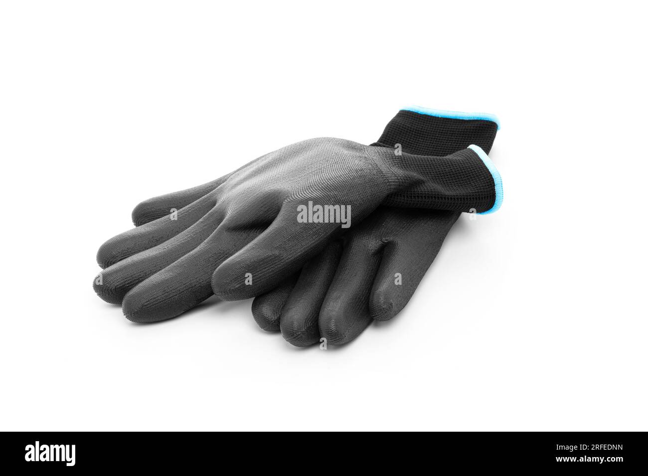 Black work gloves isolated on white background Stock Photo