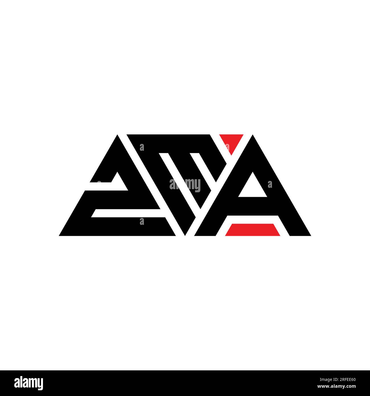 ZMA triangle letter logo design with triangle shape. ZMA triangle logo
