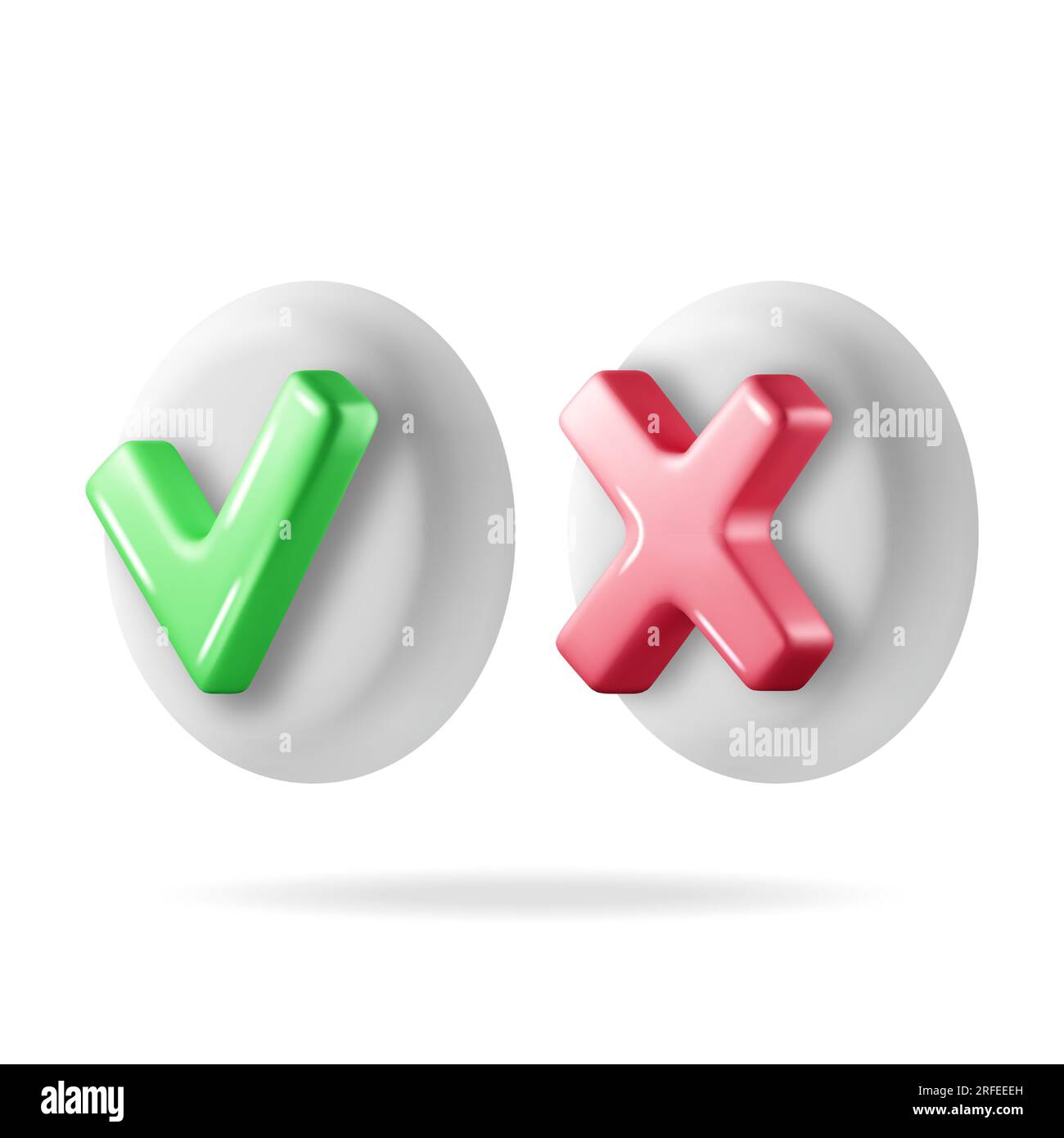 Red cross green tick mark hi-res stock photography and images