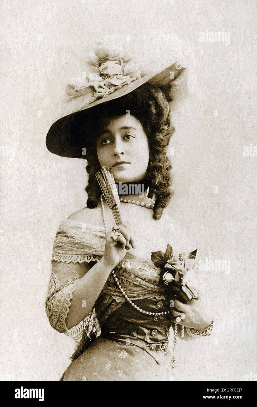 Portrait de Cecile Sorel (1873-1966), actrice francaise. Photographie, debut du 20e siecle, Paris. Stock Photo