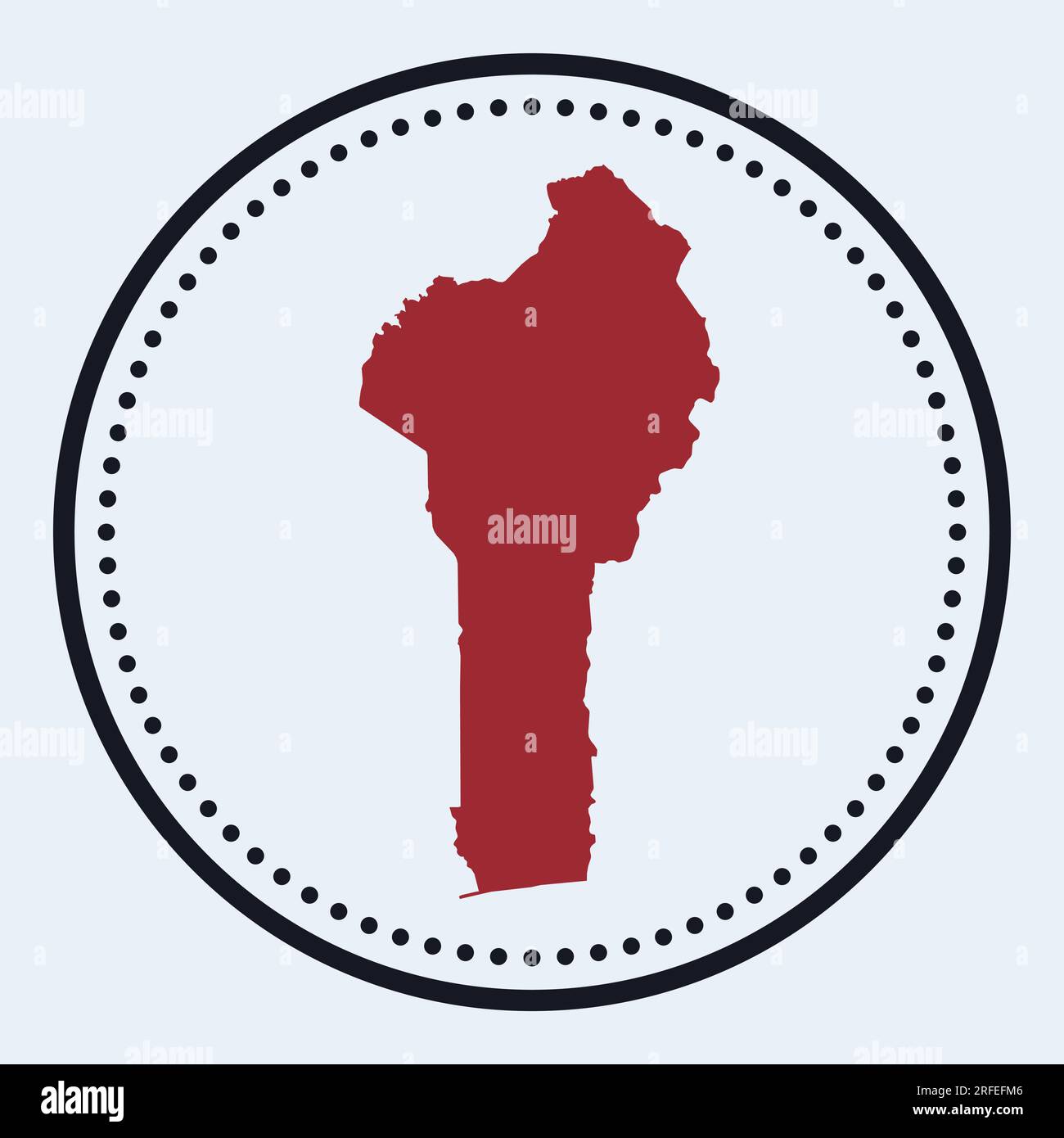 Benin round stamp. Round logo with country map and title. Stylish minimal Benin badge with map. Vector illustration. Stock Vector