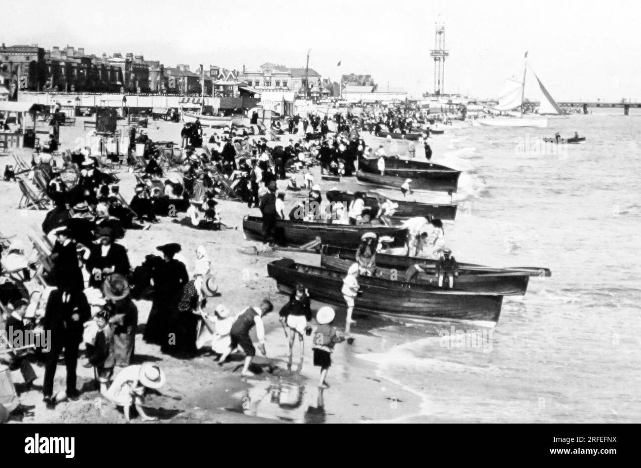 Great Yarmouth beach, Victorian period Stock Photo Alamy