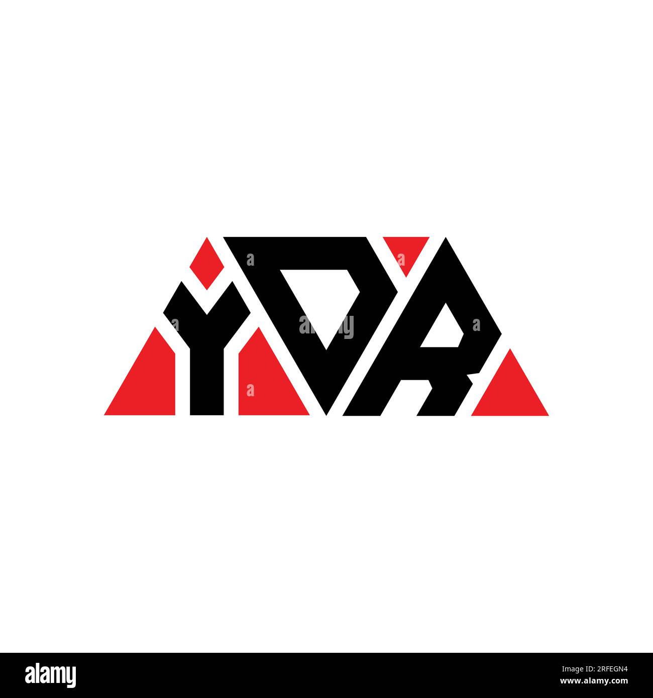 YDR triangle letter logo design with triangle shape. YDR triangle logo design monogram. YDR triangle vector logo template with red color. YDR triangul Stock Vector