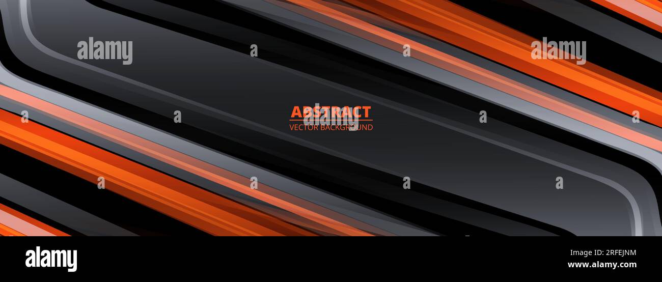 Black and orange abstract background with lines. Vector illustration ...