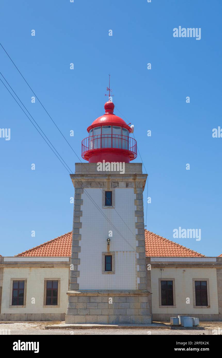 Cabo Sardao Lighthouse, placed at Westernmost point of the Alentejo region of Portugal Stock Photo