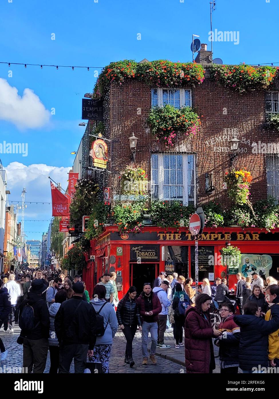 The exterior of the famous Temple Bar pub in Temple Bar district in Dublin, Ireland Stock Photo