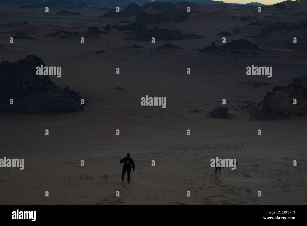 exploring the Tassili N'Ajjer National Park in algeria Stock Photo