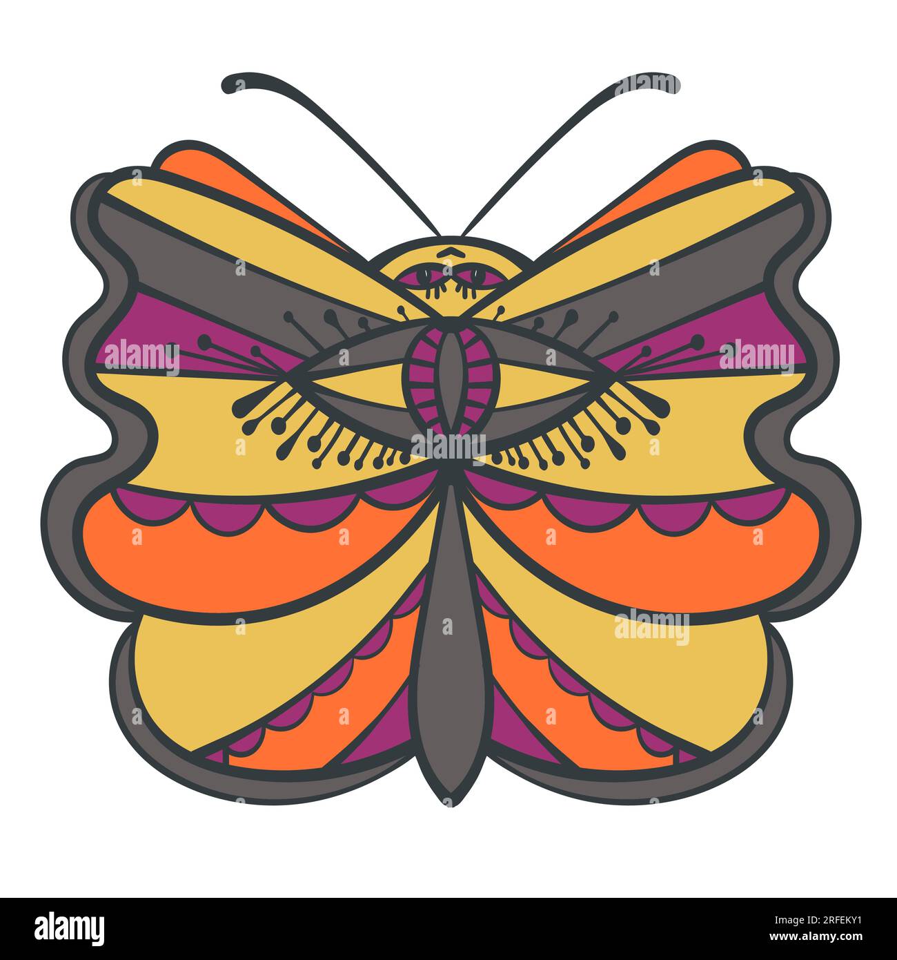 Colorful ornamental butterfly. Vector illustration Stock Vector Image ...