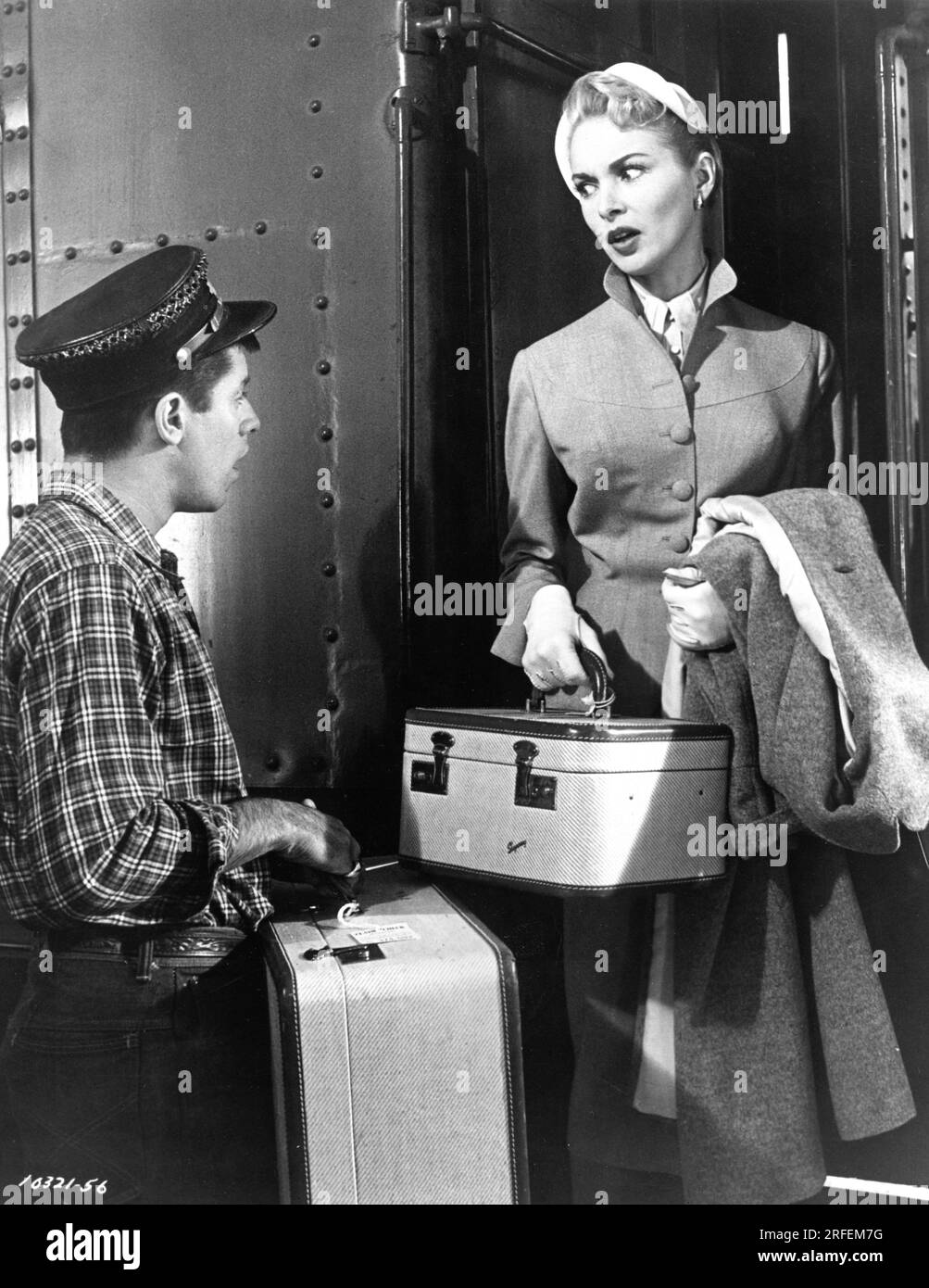 JERRY LEWIS as Homer Flagg and JANET LEIGH as Wally Cook in LIVING IT UP 1954 director NORMAN TAUROG play Ben Hecht story James Street screenplay Jack Rose and Melville Shavelson based on 1953 Broadway show Hazel Flagg based on the 1937 film Nothing Sacred gowns Edith Head York Pictures Corporation / Paramount Pictures Stock Photo