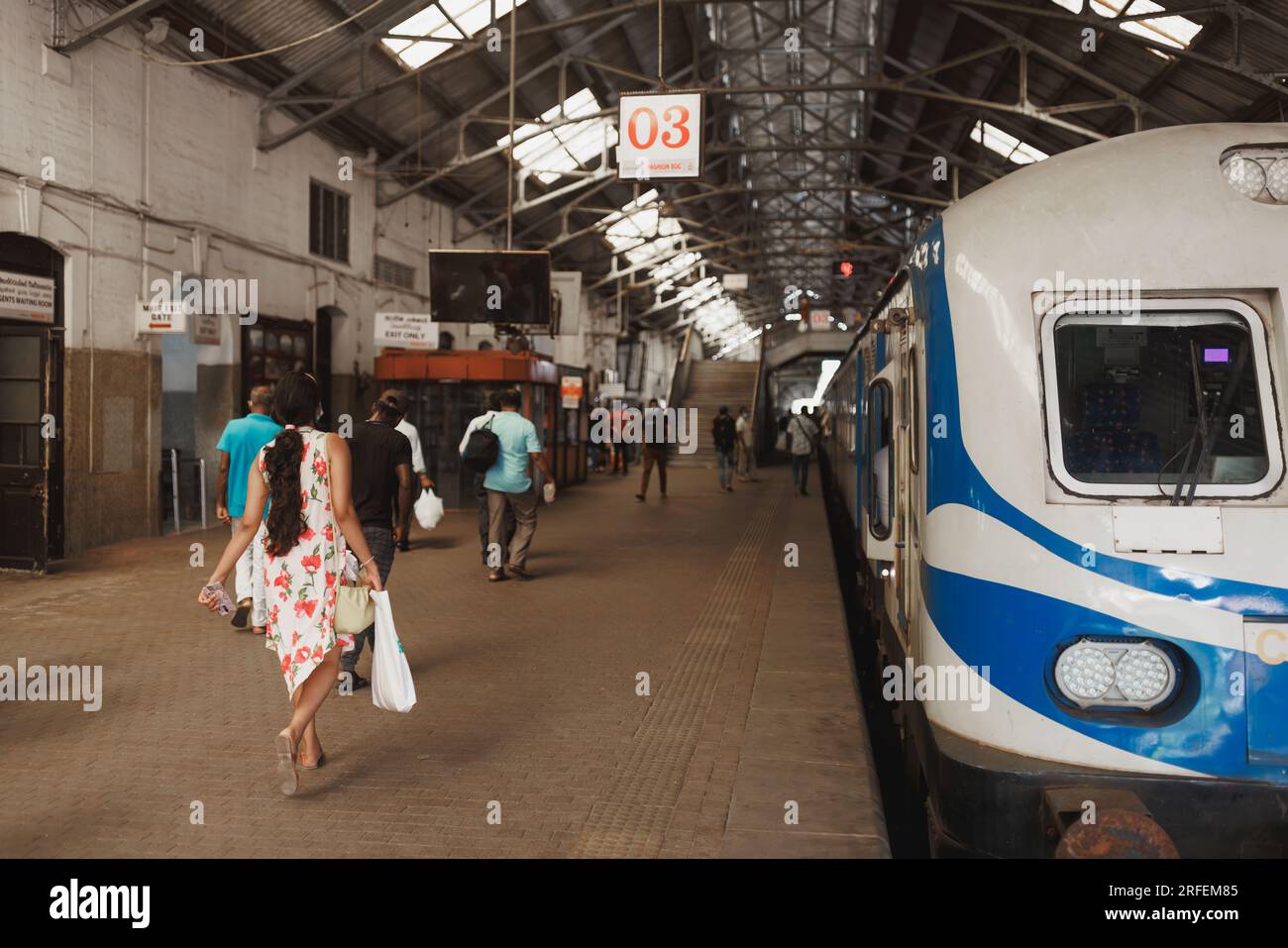 The train station Fort Colombo of Colombo in Sri Lanka. High-quality ...