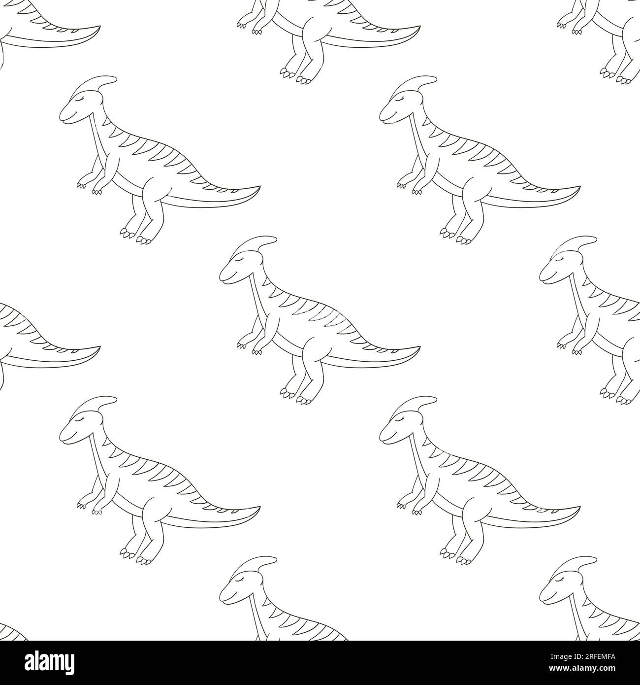 Hand drawn cute dinosaurs seamless pattern. Dinosaurs background ...