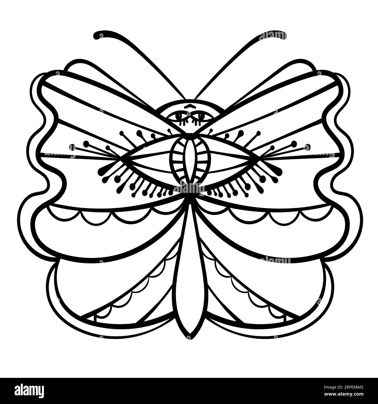 Colorful ornamental butterfly. Vector illustration Stock Vector Image ...