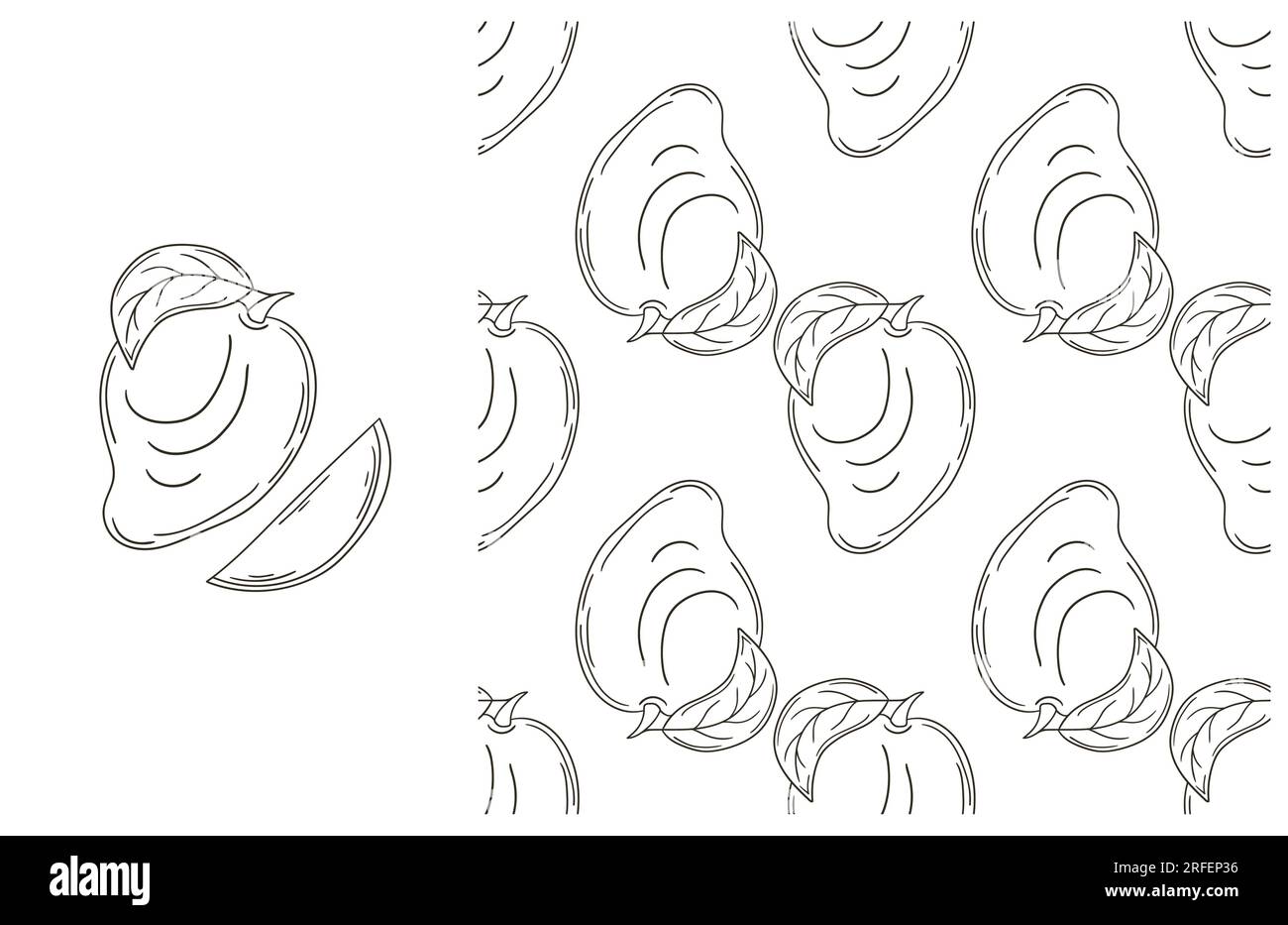 Coloring pattern for kitchen, restaurant or shop. Set in hand draw ...