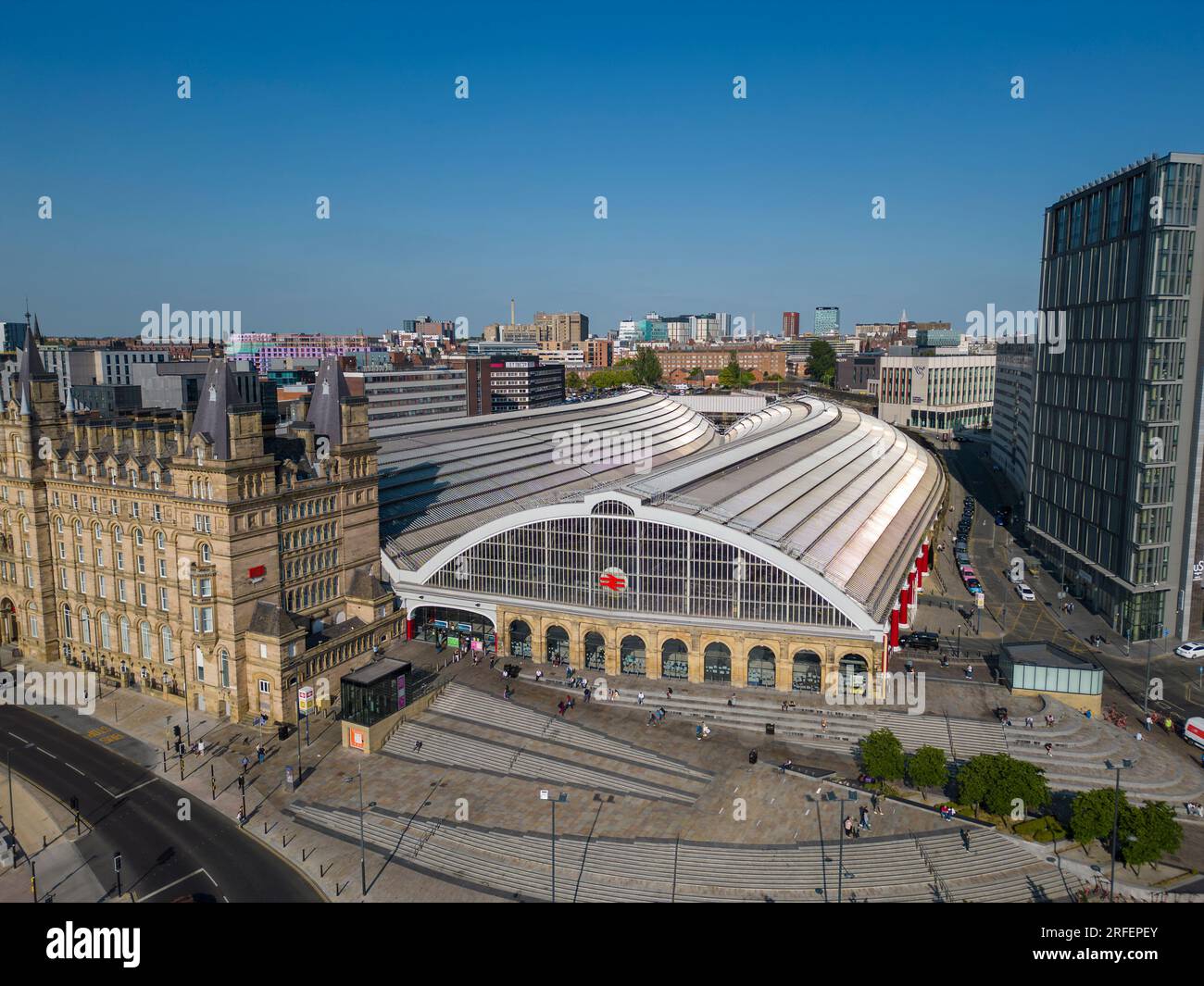 Aerial view of Liverpool Lime Street railway station, Merseyside